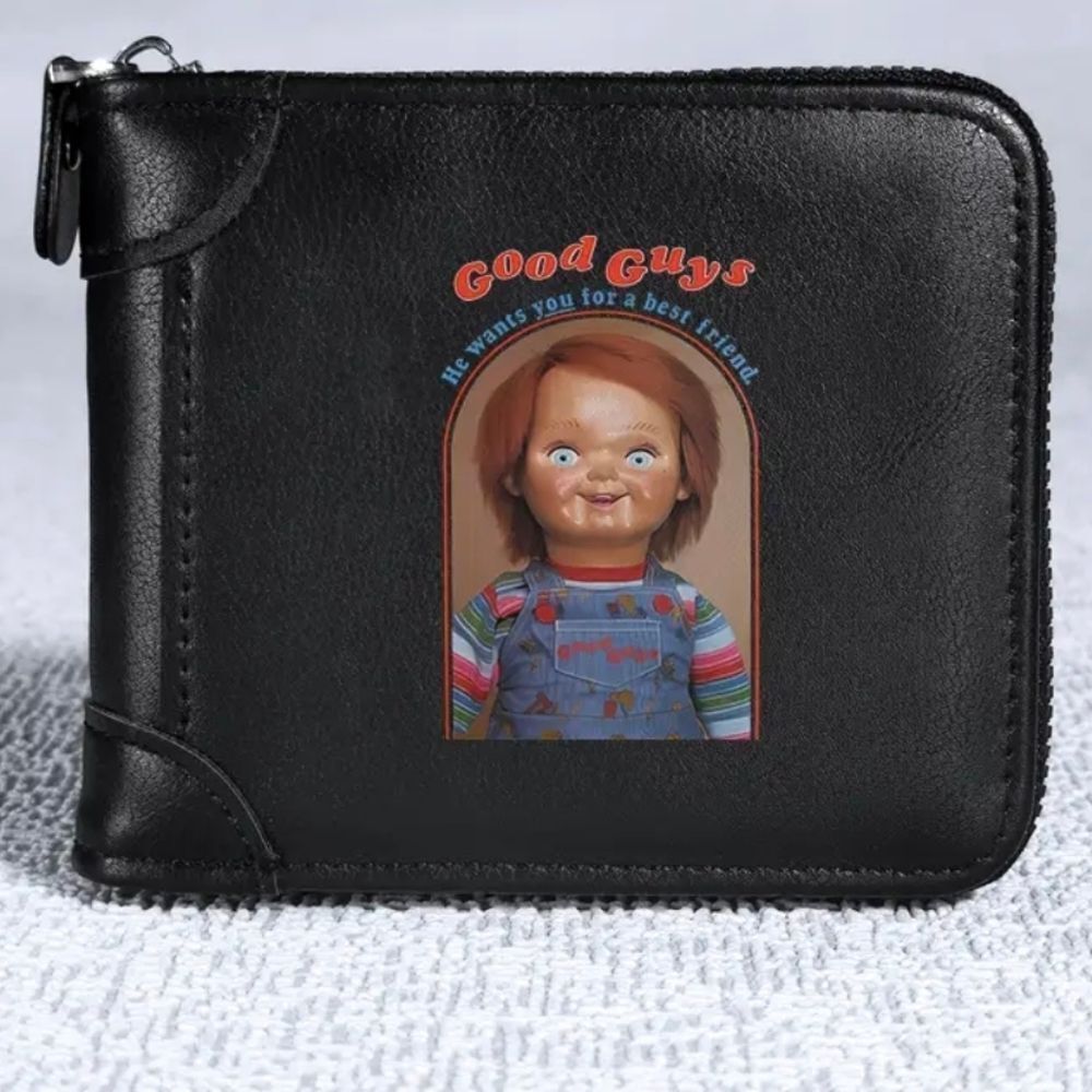 Black Chucky Zip Around Wallet